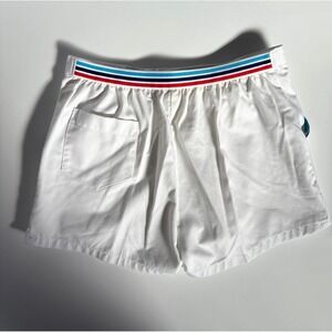 VTG 80s Jantzen Retro Tailored Tennis Shorts Rainbow Stripe Terry USA 30 Preppy